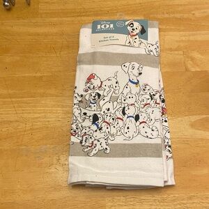 Disney 101 Dalmatians Kitchen Towels set of 2 NWT 100% cotton 18x28